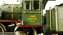 Liliput 10470 Ho Sncf Loco Vapeur 230 F 317 Troyes Vert Noir Eclairage Proche Neuf Boite