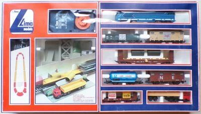 Lima 10 1103V 1 Ho Coffret Plateforme D�chargement Tubes Train Marchandises BB 67001 6 Wagons Camion 14 Rails Transfo Neuf Boite