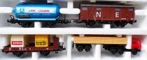 Lima 10 1103V 1 Ho Coffret Plateforme D&eacute;chargement Tubes Train Marchandises BB 67001 6 Wagons Camion 14 Rails Transfo Neuf Boite