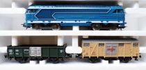 Lima 10 1103V 1 Ho Sncf Fs Pipe Unlaoder Goods Train Set Diesel Loco BB 67001 + 6  Wagons + Truck + 14 Tracks + Transformer MIB