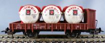 Lima 2818 Ho Fs Flat Car 2 Axles with Guard\'s Cab P660 513 with 3 Anker-Bier Barrels no Box