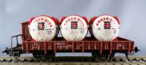 Lima 2818 Ho Fs Flat Car 2 Axles with Guard\'s Cab P660 513 with 3 Anker-Bier Barrels no Box