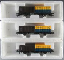 Lima 2852 Ho Db 3 Wagons Essieux Porte Containers Danzas & Cnc Tbe