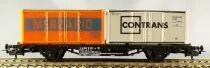 Lima 302856 Ho Db Flat Wagon 2 Axles with 2 Containers Contrans & Merzario NMIB