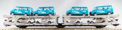 Lima 9050 Ho FS Wagon Car Transporter Sitfa with 4 Opel Kadett Swissair & 4 Citro�n C25 Valem