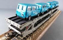 Lima 9050 Ho FS Wagon Car Transporter Sitfa with 4 Opel Kadett Swissair & 4 Citro&euml;n C25 Valem
