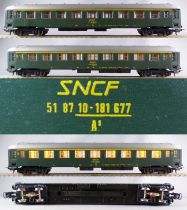 Lima 9124 9307 Ho Sncf Rame 4 Voitures Uic 3 x A9 1° Cl + 1 x A7D Mixte 1° Cl/Fourgon Eclairage sans Boite