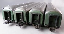 Lima 9124 9307 Ho Sncf Rame 4 Voitures Uic 3 x A9 1° Cl + 1 x A7D Mixte 1° Cl/Fourgon Eclairage sans Boite