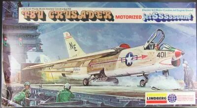 Lindberg - N�2507M Avion Chasse Motoris� US NavyF8U Crusader 1/48 Neuf Boite
