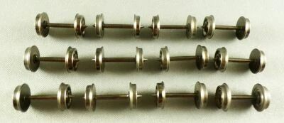 LMT 108 Ho 12 Axles Burnished Metal Wheels RP25 Diameter 10.4mm Length 24.4mm 1 Insulated Wheel