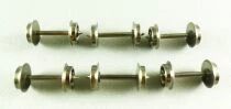 LMT 11 Ho 6 Axles Burnished Metal Wheels DC Diameter 9mm Length 24.75mm 1 Insulated Wheel