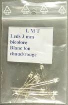 LMT Ho 10 Leds 3mm Bicolore 2 Pattes Blanc Ton Chaud/Rouge Eclairage Locomotives Neuves