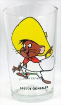 Looney Tunes - Amora Mustard Glass - Speedy Gonzales & napping Slowpoke Rodriguez