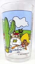 Looney Tunes - Amora Mustard Glass - Speedy Gonzales, Daffy Duck and the cactus