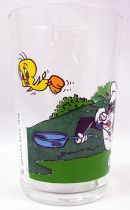 Looney Tunes - Amora Mustard Glass - Tweety & Sylvester : pursuit in the garden