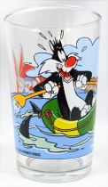 Looney Tunes - Amora Mustard Glass - Tweety Bird, Sylvester and the sharks