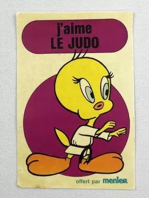 Looney Tunes - Autocollant Promotionnel Menier - Titi : \ J\'aim� le Judo\ 
