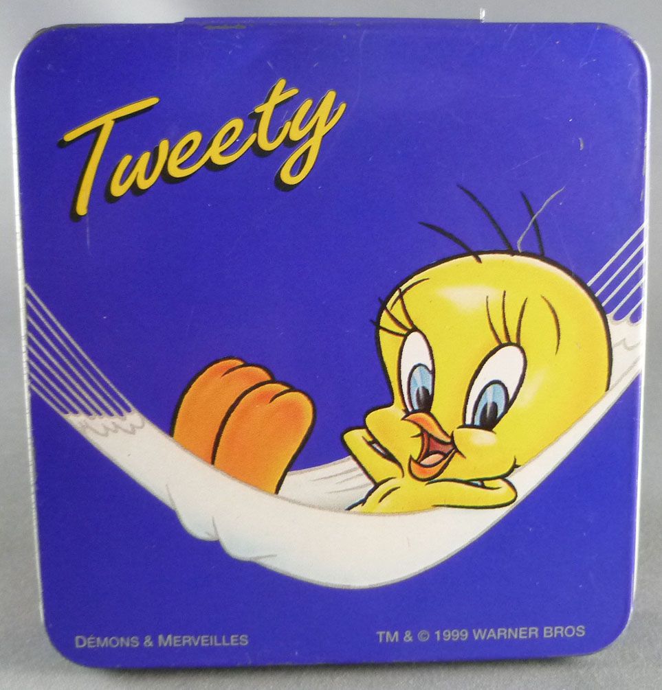 Looney Tunes Demons Merveilles Flat Tin Box Tweety Sleeping