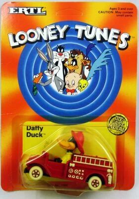 Looney Tunes - ERTL Die-cast - Daffy Duck in fire truck (Mint on Card)