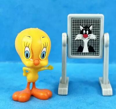 Looney Tunes - Figurine Pr�mium Kinder Surprise 1991- Titi avec tableau