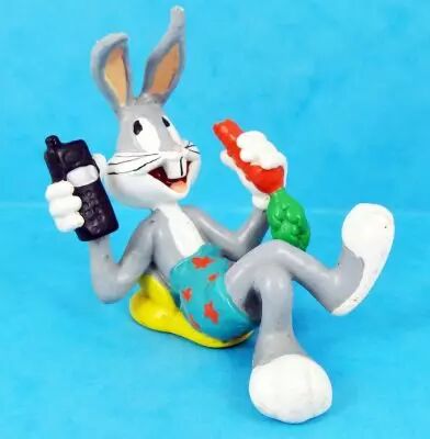 Looney Tunes - Figurine PVC Bullyland 1998 - Bugs Bunny avec carotte et t�l�phone