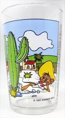 Looney Tunes - Verre � Moutarde Amora - Speedy Gonzales, Daffy Duck et le cactus