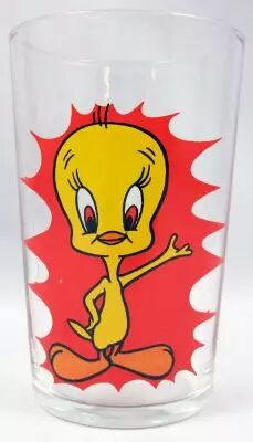 Looney Tunes - Verre � Moutarde Amora - Titi (fond rouge)