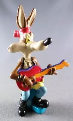 Looney Tunes - Warner Sunkisses PVC Figure 1995 - Wile E. Coyote Rocker Guitar
