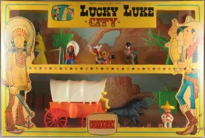 Lucky Luke - Comansi - City Boite Diorama 2 �tages & Chariot Bach� Neuf R�f 714 