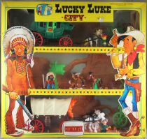 Lucky Luke - Comansi - City Boite Diorama 3 étages Chariot Bâché1 Diligence Neuf Réf 715