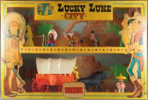 Lucky Luke - Comansi - City Two level Diorama Box & Covered Wagon MIB Ref 714