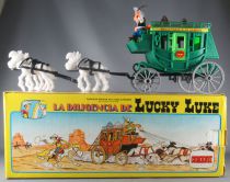 Lucky Luke - Comansi - Stage Coach Green Grey Wheels 4 White Horses Mint in Box) Ref 700