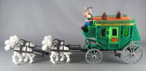 Lucky Luke - Comansi - Stage Coach Green Grey Wheels 4 White Horses Mint in Box) Ref 700