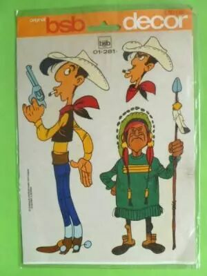 Lucky Luke - D�calcos BSB Decor - Lucke et chef indien avec lance