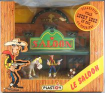 Lucky Luke - Figurine PVC Plastoy - Saloon avec Luke J. Jumper & Rantanplan Neuf Boite Réf 60809