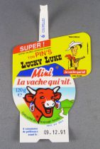 Lucky Luke - La Vache qui Rit - Étiquette Publicitaire pour le Pin\'s 