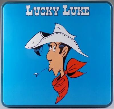 Lucky Luke - Massily Tin Square Cookie Box - Queen of Heart Saloon