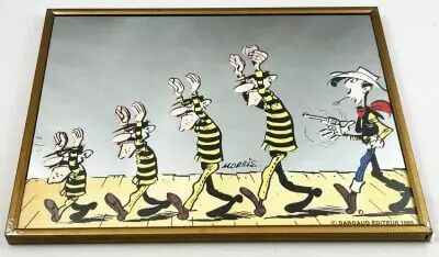Lucky Luke - Miroir Imprim� 25x20cm - Luke et les Dalton - Dargaud 1983