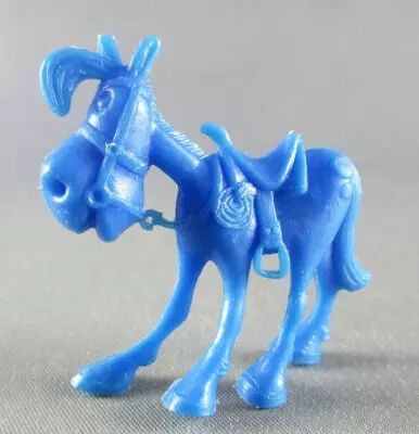 Lucky Luke - Omo Bonux 1973 - Figurine Monochrome - Jolly Jumper (Bleu Fonc�)