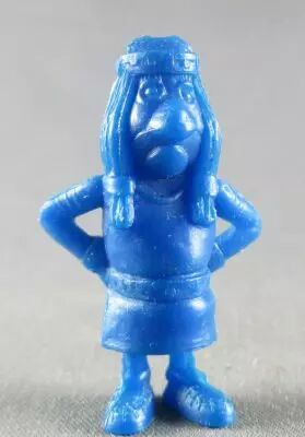 Lucky Luke - Omo Bonux 1973 - Figurine Monochrome - Petit Indien (Bleu Fonc�)