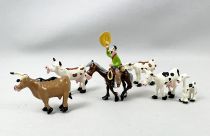 Lucky Luke - Pixi Mini Ref.2467 - Troupeau Longhorns et Cow-Boy (Figurines sans boite sans certificat)