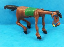 Lucky Luke - Prototype en Résine - Cheval marron couché sur le dos (articulé)