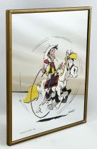 Lucky Luke - Vintage Printed Mirror 10\ x8\  - Luke on Jolly Jumper - Dargaud 1983