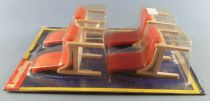 Lundby of Sweden # 4371 - 4 x Wooden Chairs with Orange Fabric Dolls House Furniture Mint on Cerd