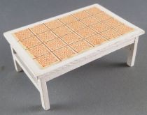 Lundby of Sweden # 5218 - White Coffee Table with oarange Ceramic Dolls House Furniture