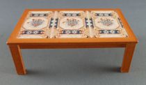 Lundby of Sweden # 5222 - Wooden Coffee Table with Ceramic Dolls House Furniture