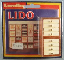 Lundby of Sweden # 5352 - 2 Wooden 5 trays Unit Lido Series Dolls House Furniture Mint on Cerd