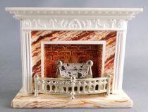 Lundby of Sweden # 5772 - White Wooden Fire PLace Chimney without Lighting Dolls House Furniture