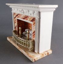 Lundby of Sweden # 5772 - White Wooden Fire PLace Chimney without Lighting Dolls House Furniture