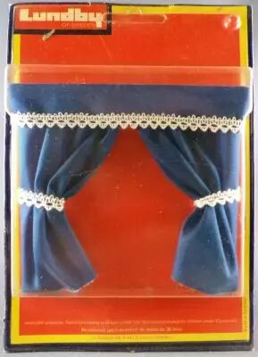 Lundby of Sweden # 6353 - Blue Curtains Mint on Card Dolls House Furniture